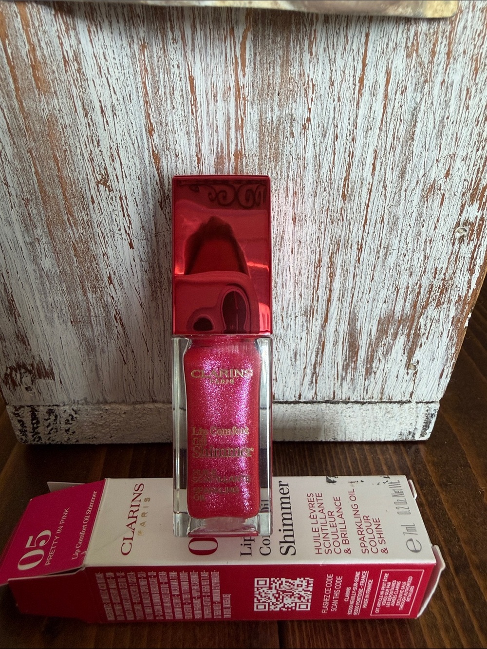 Clarins 05 Lip Comfort Oil Shimmer Pretty in pink DISCONTINUED LINE & COLOR